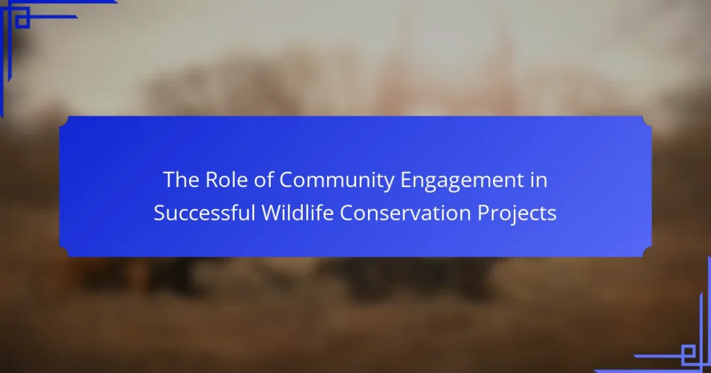 The Role of Community Engagement in Successful Wildlife Conservation Projects