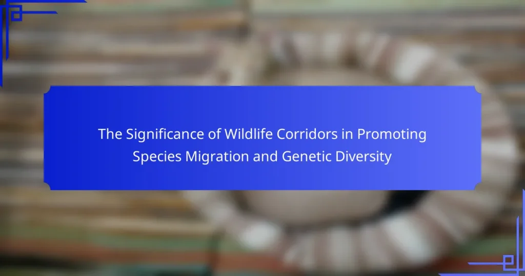 The Significance of Wildlife Corridors in Promoting Species Migration and Genetic Diversity