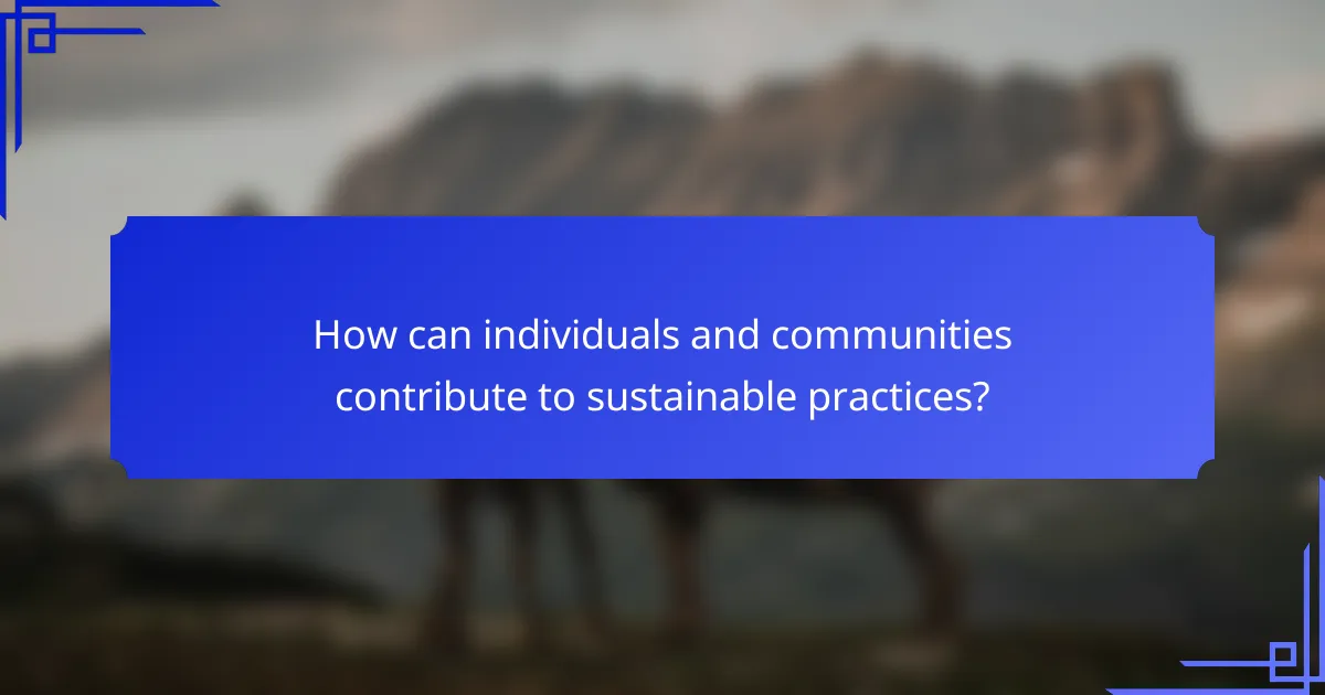 How can individuals and communities contribute to sustainable practices?