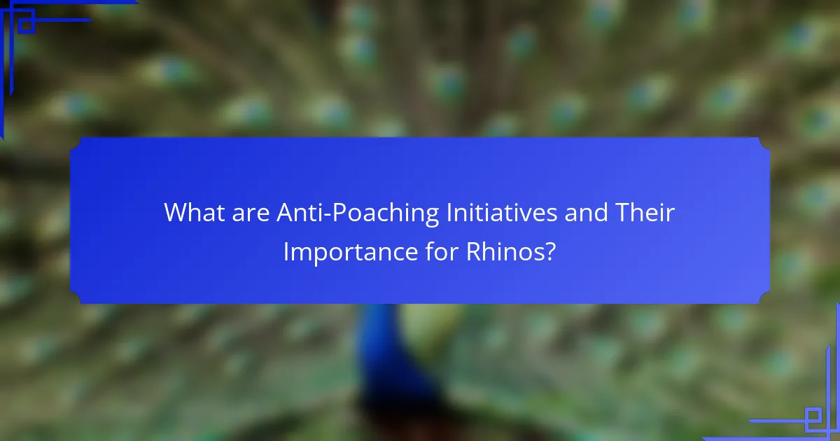 What are Anti-Poaching Initiatives and Their Importance for Rhinos?