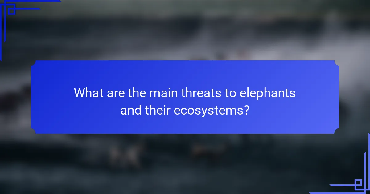 What are the main threats to elephants and their ecosystems?