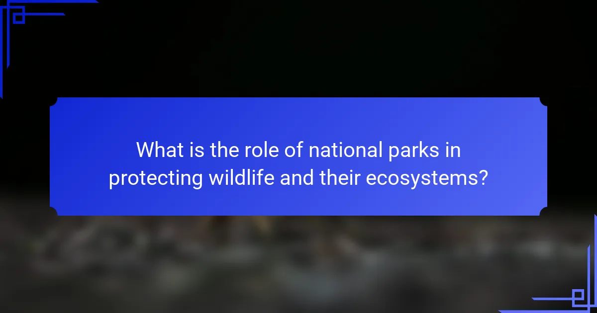 What is the role of national parks in protecting wildlife and their ecosystems?