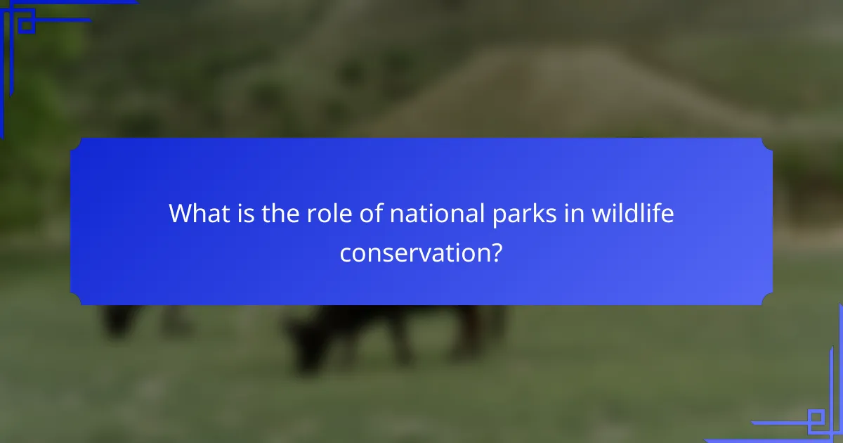 What is the role of national parks in wildlife conservation?