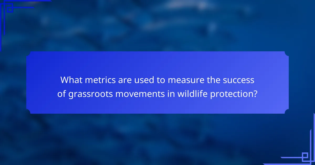 What metrics are used to measure the success of grassroots movements in wildlife protection?