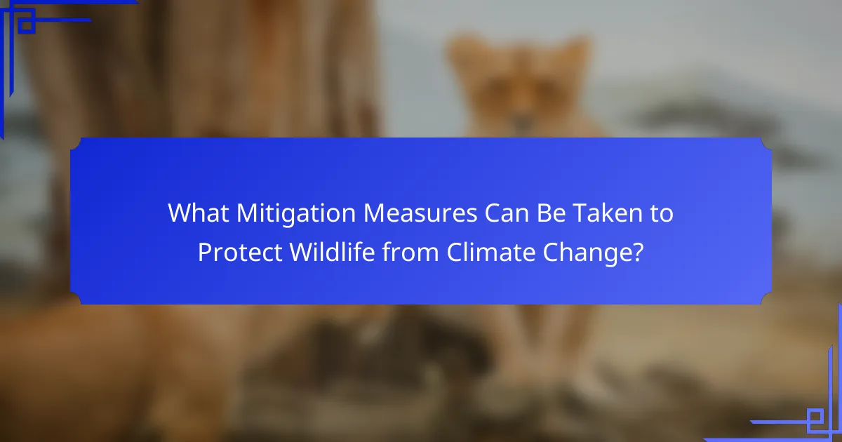 What Mitigation Measures Can Be Taken to Protect Wildlife from Climate Change?