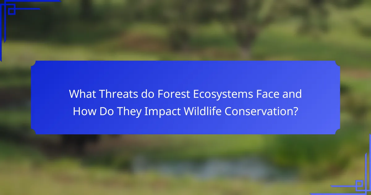 What Threats do Forest Ecosystems Face and How Do They Impact Wildlife Conservation?